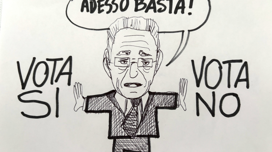 La vignetta di Lux: le ammonizioni dell'arbitro Mattarella 